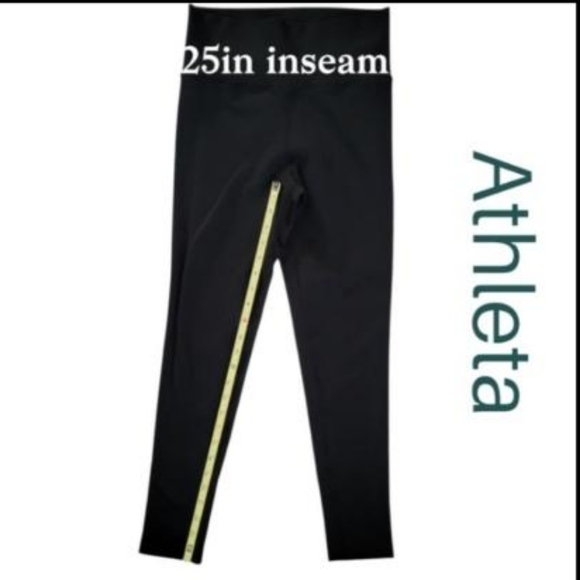 Athleta RIBBED High Waist Seamless Legging Black Yoga GYM Workout Women Medium - Picture 8 of 15